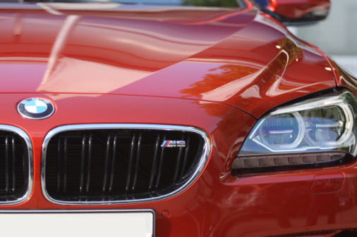 red bmw close up