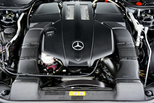 mercedes-benz engine close up